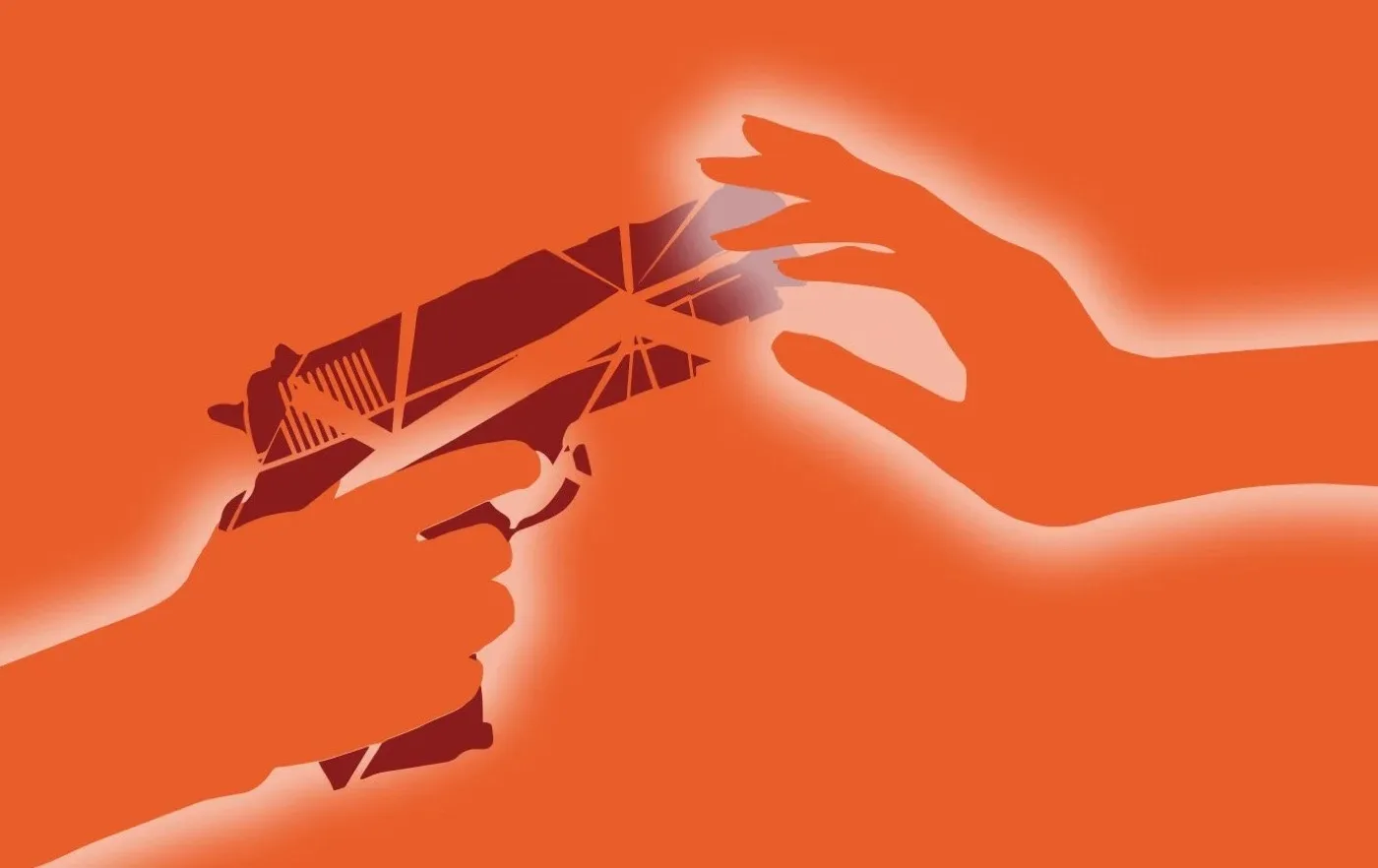 An illustration of open hands reaching upward